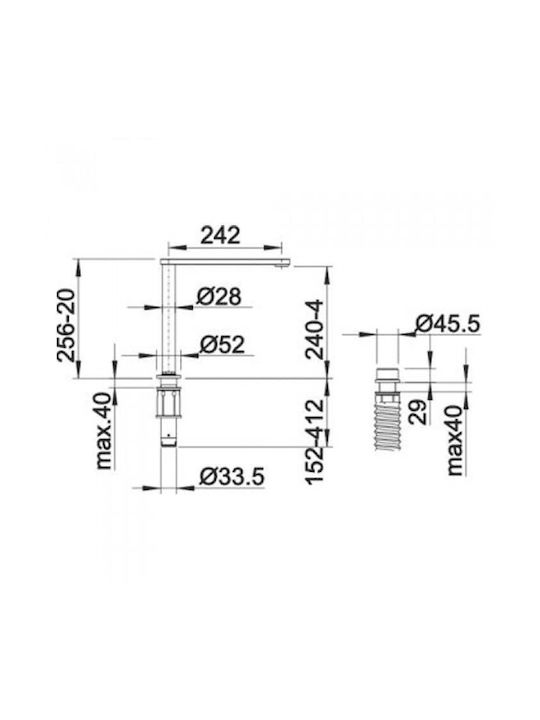 Blanco Eloscope-F II Tall Kitchen Faucet Counter Retractable Silver