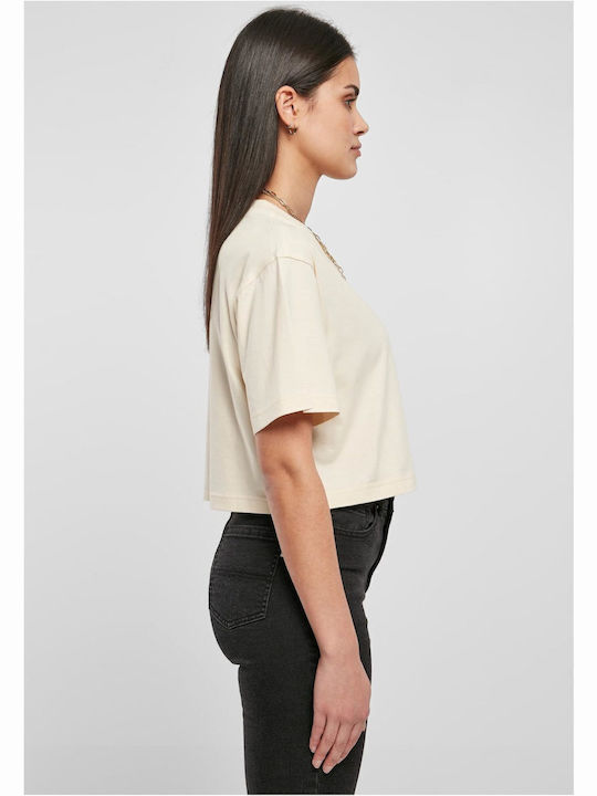 Women's Summer Crop Top Cotton Short Sleeve Beige