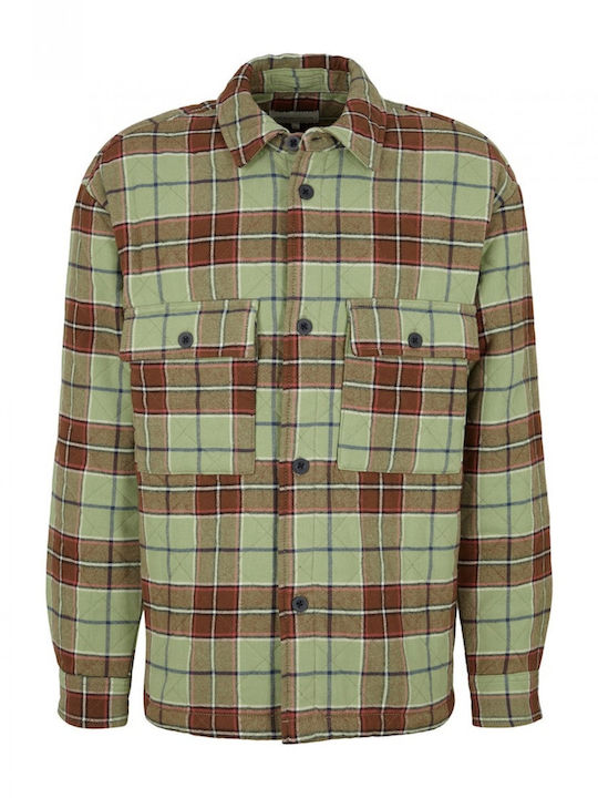 Μακρυμάνικo Overshirt Καρό Πράσινο