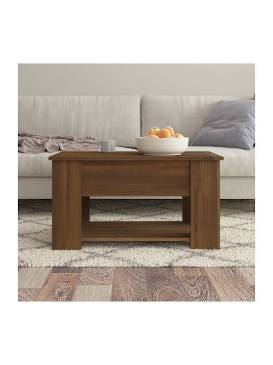 Rectangular Wooden Coffee Table with Lift Top Oak L79xW49xH41cm