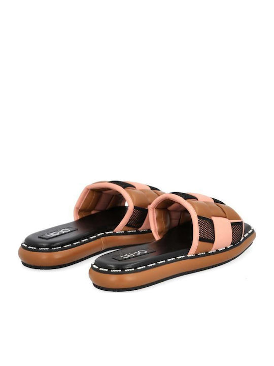 Amelia Leather Women's Flat Sandals in Brown Color