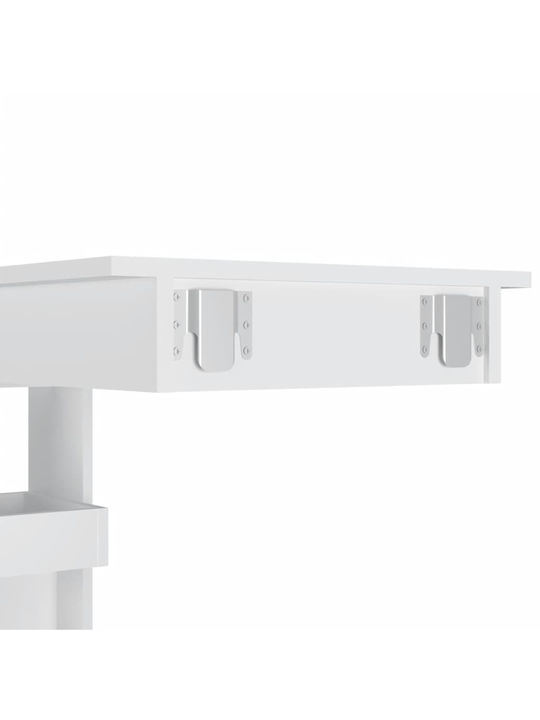 Table Bar Wooden Glossy White 102x45x103.5cm
