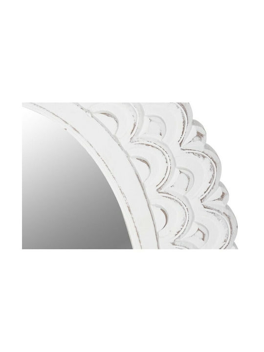 DKD Home Decor Wall Mirror Oval with White Wooden Frame 86x58cm 1pcs