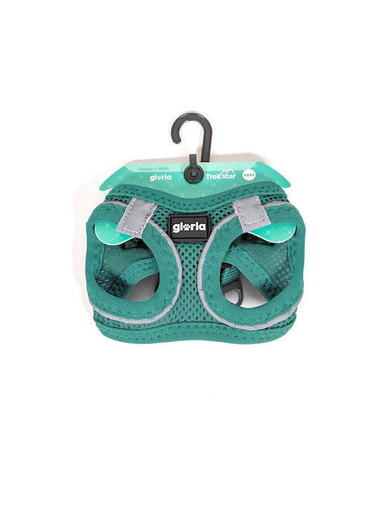 Gloriapets Dog Harness Vest Air Mesh Trek Star Turquoise XXX-Small 18-20cm S6102108