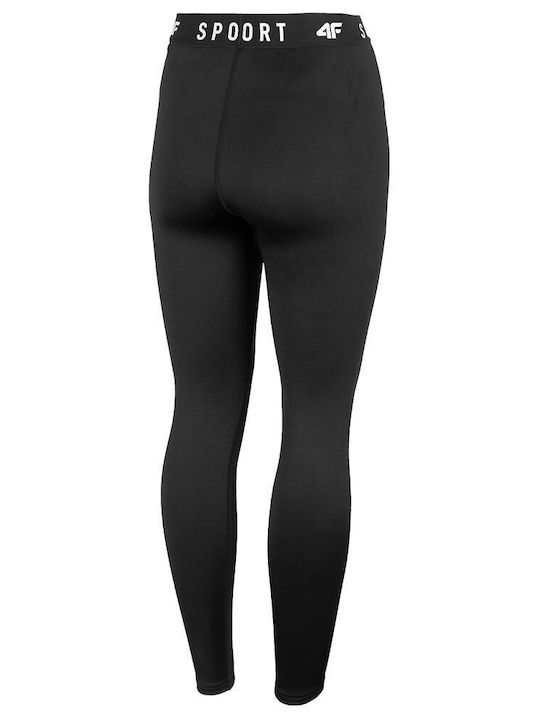 4F Ausbildung Frauen Lang Leggings Hochgeschnitten Schwarz