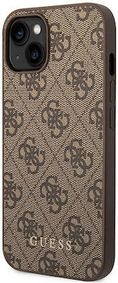 Guess 4G Metal Gold Logo Plastic Back Cover Brown (iPhone 14 Plus)