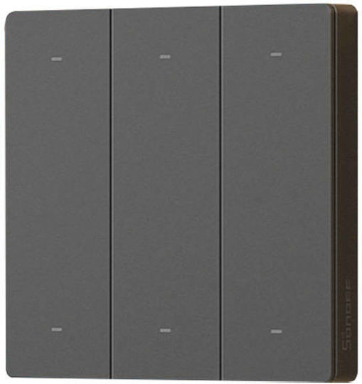 Sonoff R5 Стенен Стенен Прекъсвач Wi-Fi Команди Троен с Рамка Черен