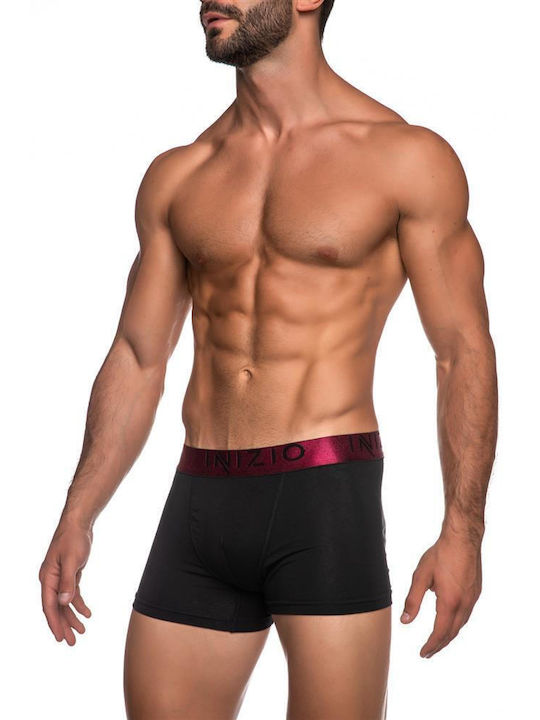 Inizio Herren Boxershorts Black / Bordeaux 1Packung