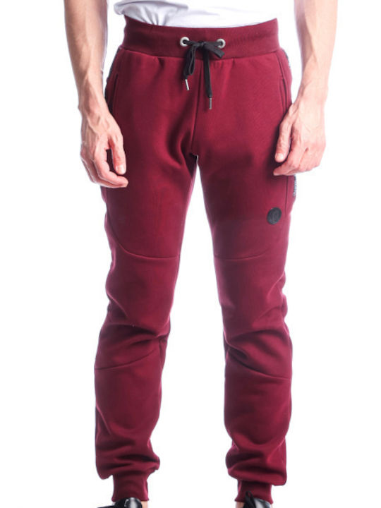 Paco & Co Men's Sweatpants with Rubber Burgundy