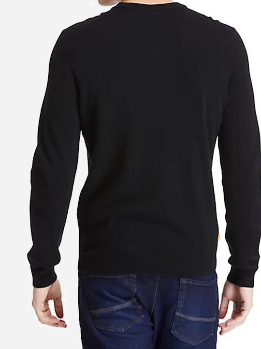 Merino Langarm-Pullover Schwarz