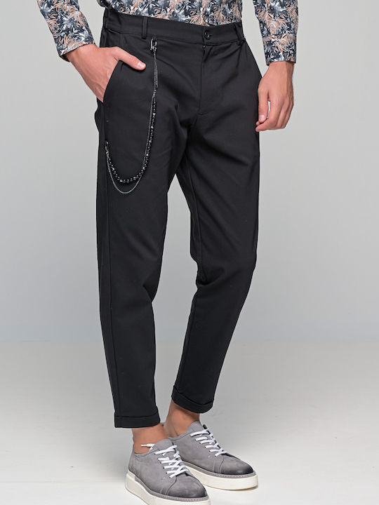 Kowalski Trousers Chino Elastic in Regular Fit Black