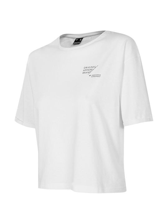 4F Damen Oversized T-Shirt Weiß