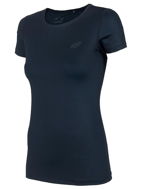 4F Damen Sport T-Shirt Schnell trocknend Marineblau