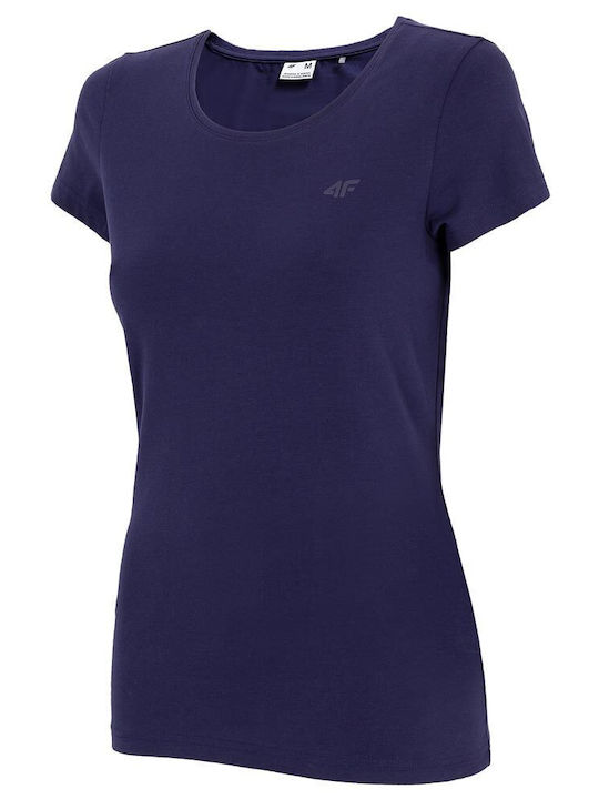 4F Damen Sportlich T-shirt Marineblau