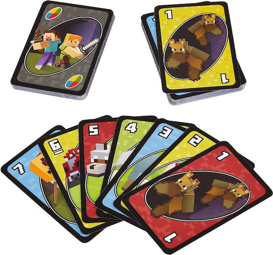 Board Game Uno Minecraft Παίκτες for 2-10 Players 7+ Years Old Mattel