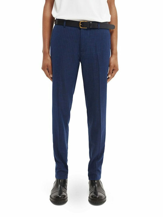 Scotch & Soda Men's Trousers Chino Elastic in Slim Fit Navy Blue