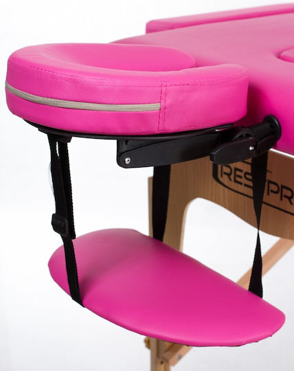Rest Pro Classic 2 + Massage Bolsters Pat Masaj și Fizioterapie Portabil/Pliabil Roz din Lemn 192x70cm