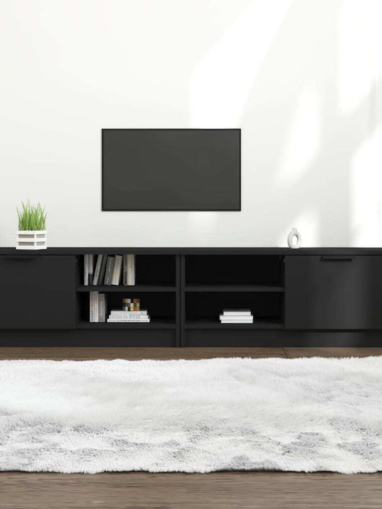 Particle Board TV Furniture Black L160xW35xH36.5cm