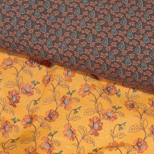 Das Home Set Cearșafuri 240x260cm. Bordeaux / Orange 4buc
