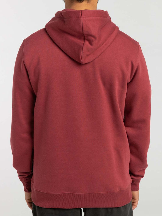 Billabong Herren Sweatshirt mit Kapuze und Taschen Burgundisch