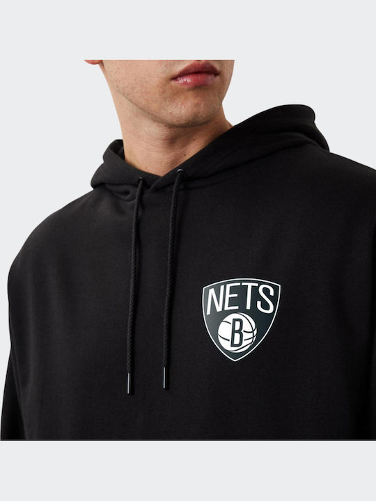 Brooklyn Nets NBA Team Φούτερ με Κουκούλα Μαύρο