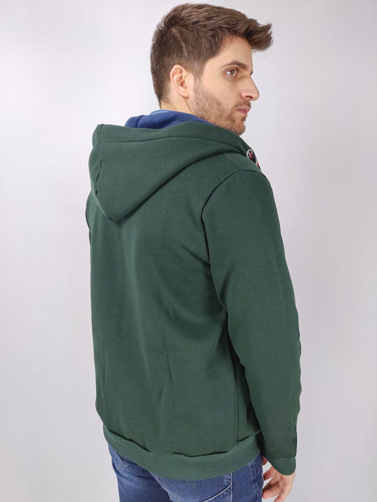 Everbest Men's Sweatshirt Jacket with Hood and Pockets Green