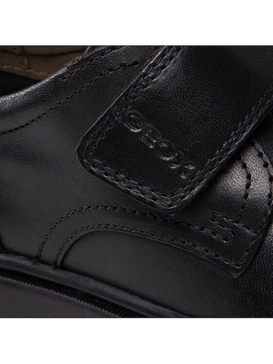 Leather Moccasins with Velcro Riddock Black