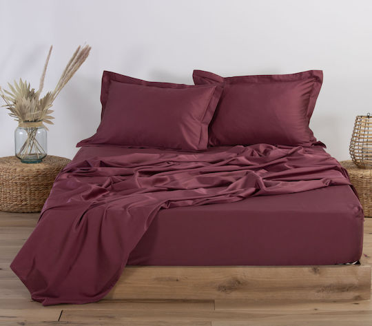 Nef-Nef Homeware Sheet Super-Double 240x270cm. Elements Bordo