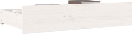 vidaXL Sertar de pat din Lemn cu Roți în Culoare Alb 95x57x18cm 4buc