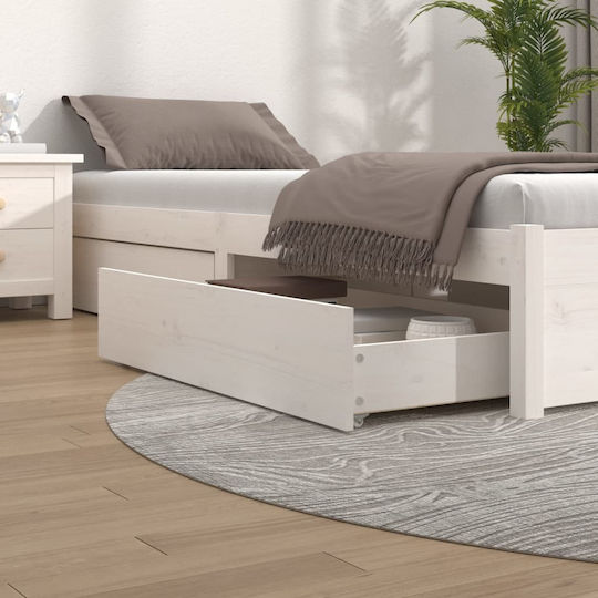vidaXL Sertar de pat din Lemn cu Roți în Culoare Alb 95x57x18cm 4buc