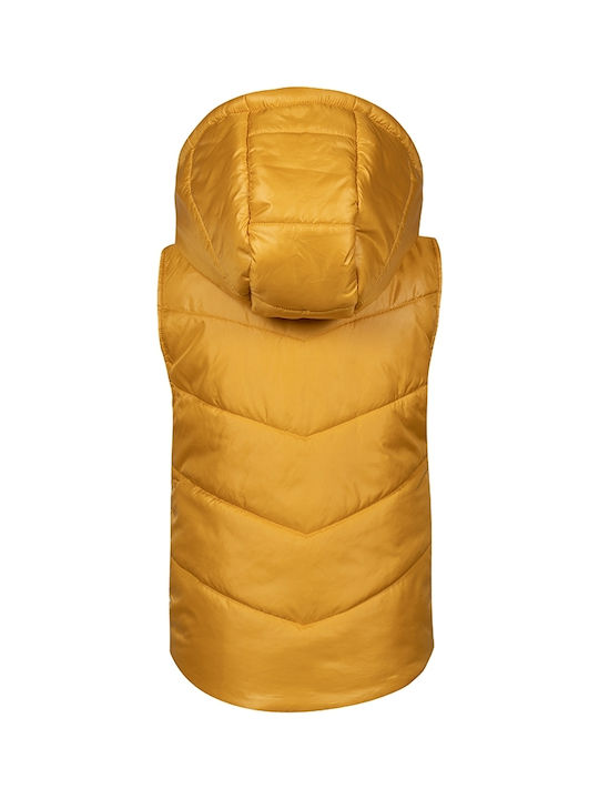 Losan Kids Casual Jacket Sleeveless Short with Hood Yellow