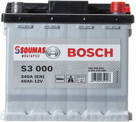 Bosch Μπαταρία Αυτοκινήτου S3000 S3000 με Χωρητικότητα 40Ah και CCA 340A
