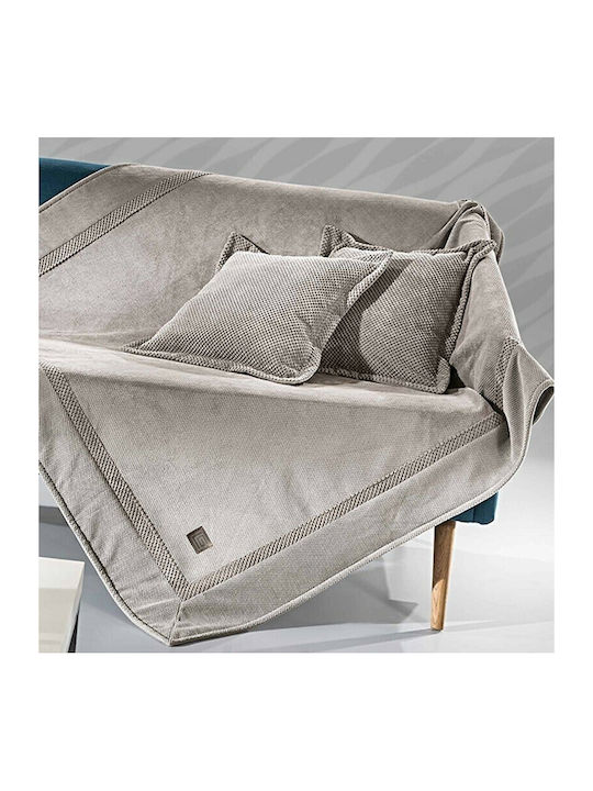 Guy Laroche Rubicon Sofa Throw 2 Seater 2 Sides 170x250cm Silver