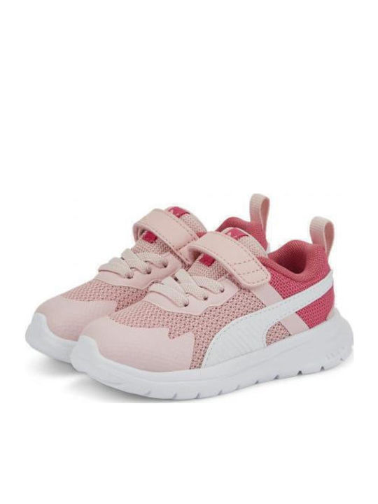 Evolve Run Mesh Kids Sports Shoes Running with Hoop & Loop Closure Pink