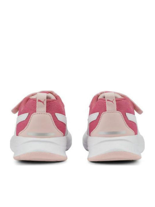 Evolve Run Mesh Kids Sports Shoes Running with Hoop & Loop Closure Pink
