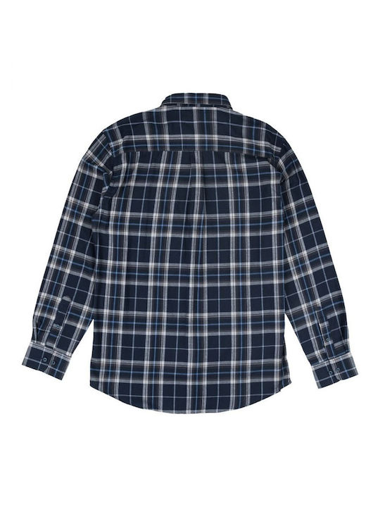 Losan Men's Shirt Long Sleeve Flannel Checked Blue