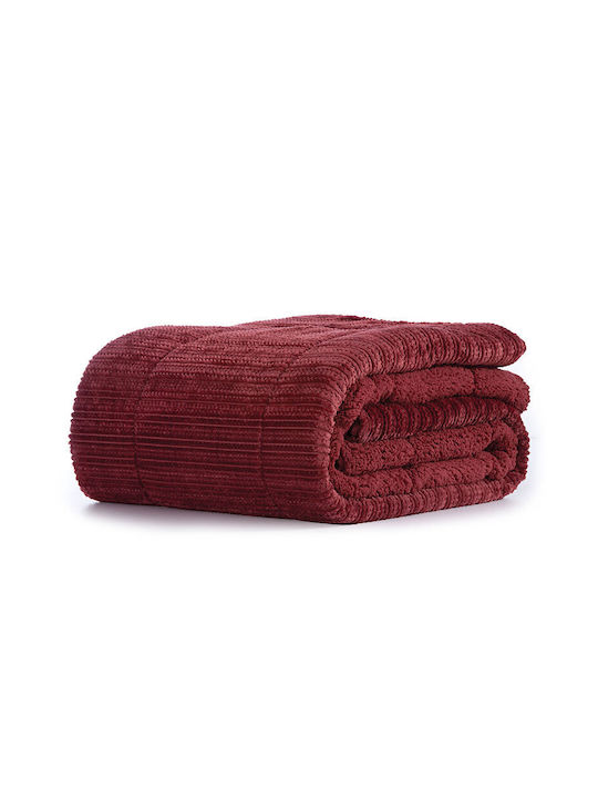 Nef-Nef Homeware Κουβερτοπάπλωμα με Γέμιση Hollowfiber Μονό 160x220εκ. Redick Bordo