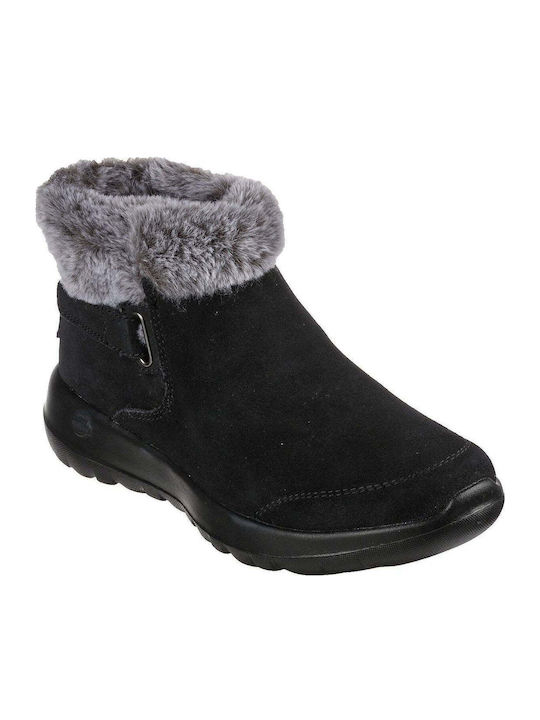 On The Go Wildleder Damen Chelsea Stiefeletten Schwarz