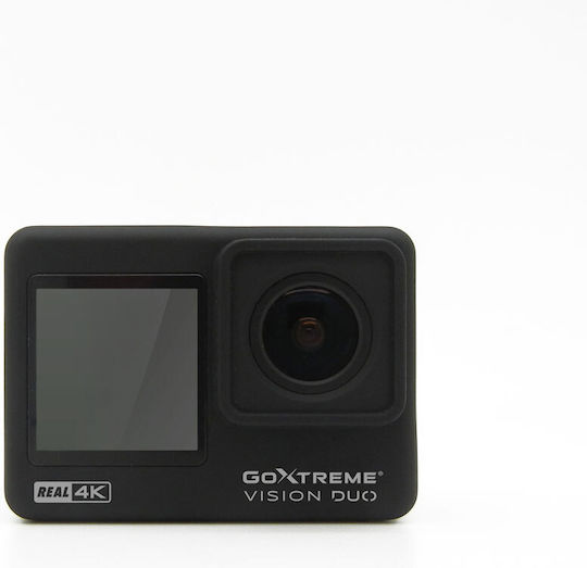 EasyPix GoXtreme Vision DUO Action Camera 4K Ultra HD Υποβρύχια (με Θήκη) με Οθόνη Αφής 2" και Wi-Fi Μαύρη