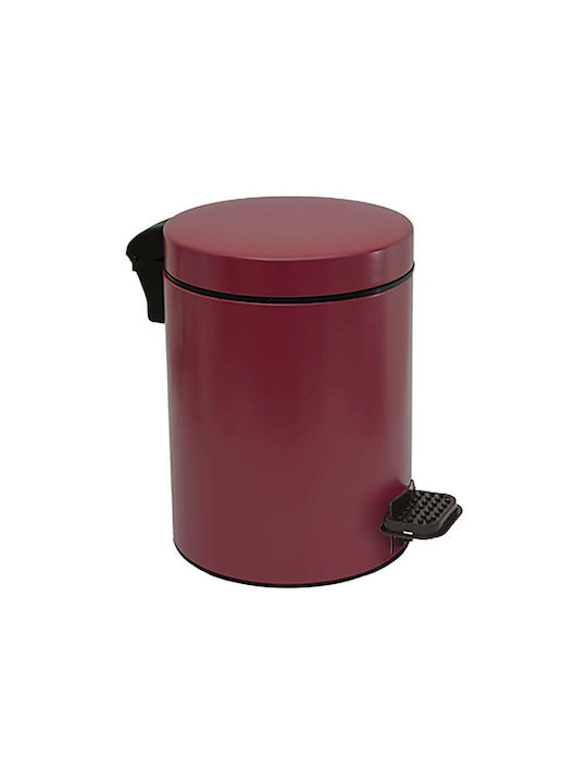 Pam & Co Metallic Toilet Bin with Soft Close Lid 3lt Red