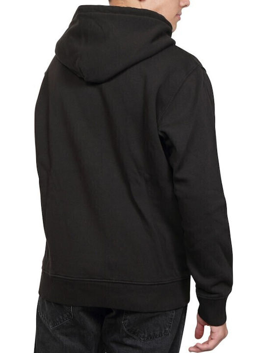 Crest Logo Sweatshirt With Hood Black White