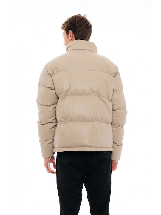 Splendid Men's Winter Puffer Jacket Beige