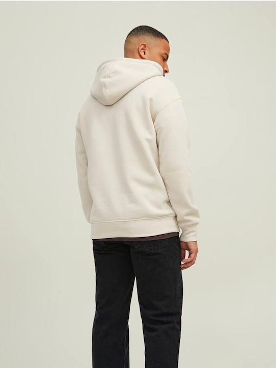 Jack & Jones Men's Sweatshirt with Hood and Pockets Beige