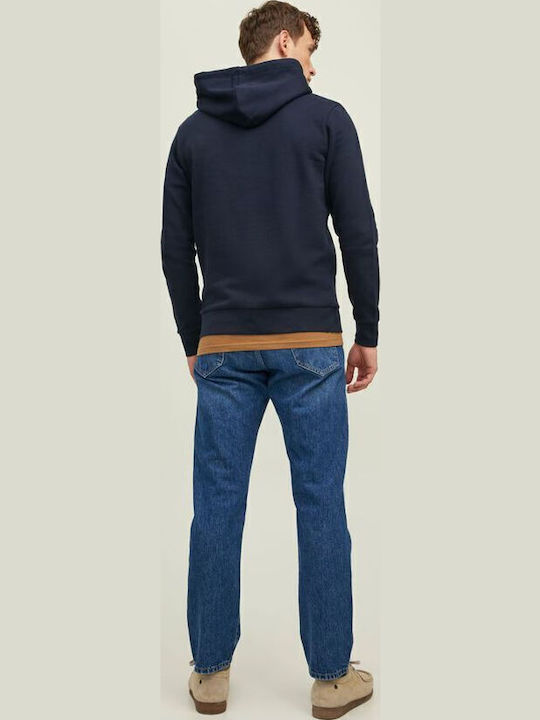 Jack & Jones Φούτερ Navy Μπλε με Κουκούλα