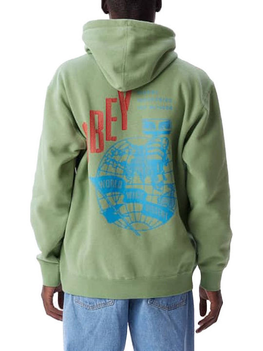 Hammer Globe Premium Men's Sweatshirt with Hood Green