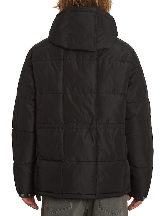 Volcom Superstoner 5K Geacă pentru bărbați de iarnă Puffer Impermeabil Negru