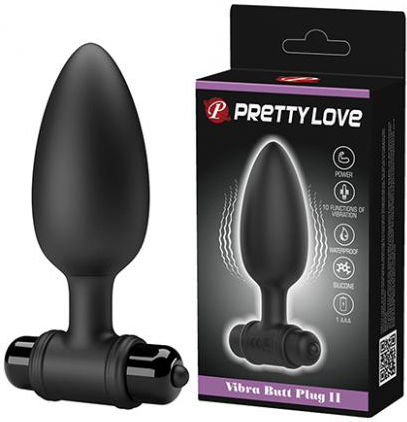 Pretty Love Vibra 2 Πρωκτική Σφήνα με Δόνηση Μαύρη 12cm
