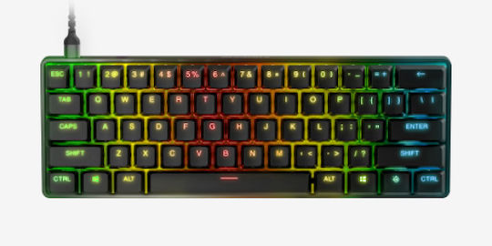 SteelSeries Apex 9 Optical Gaming Keyboard 60% with SteelSeries OptiPoint switches and RGB lighting (English US)