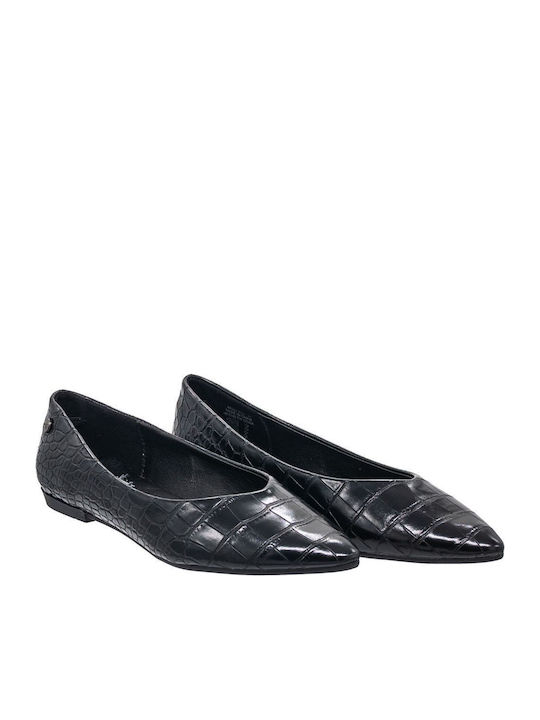 Synthetic Leather Ballerinas Black