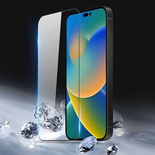 Dux Ducis Case Friendly Full Face Tempered Glass Μαύρο (iPhone 14 Pro Max)